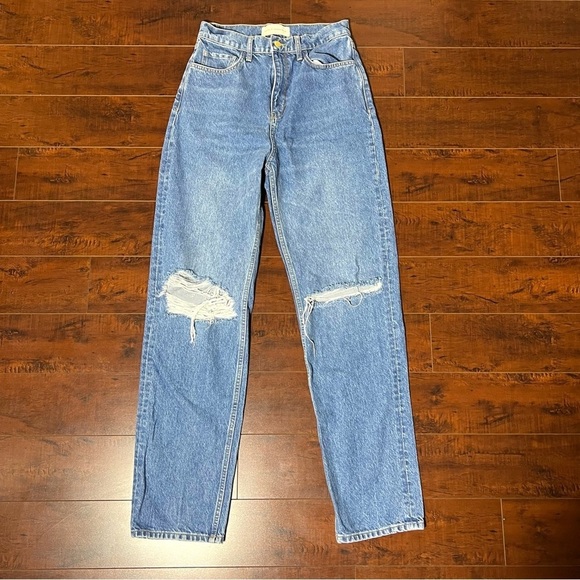 TRIARCHY X Josephine Skriver Jeans High Rise Relaxed Ripped Indigo Wash Size 28 - Picture 5 of 16